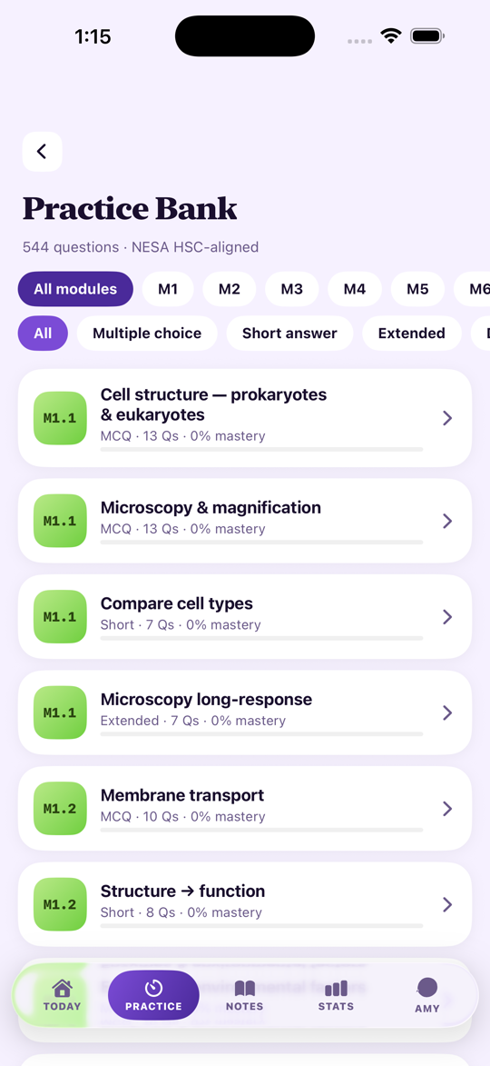 HSC Study Biology — Practice Bank