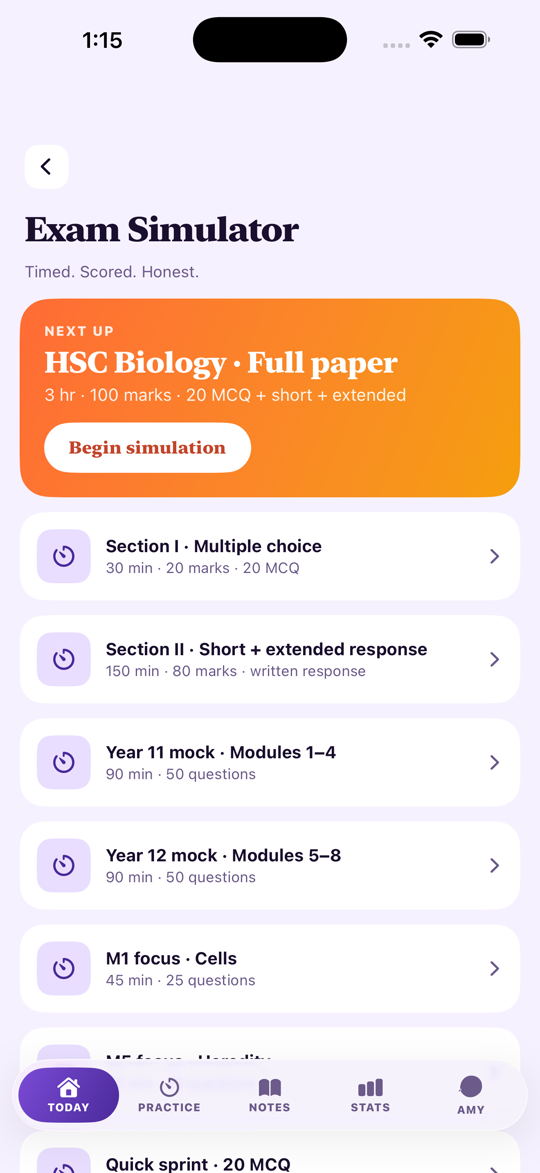 HSC Study Biology — Mock Exam