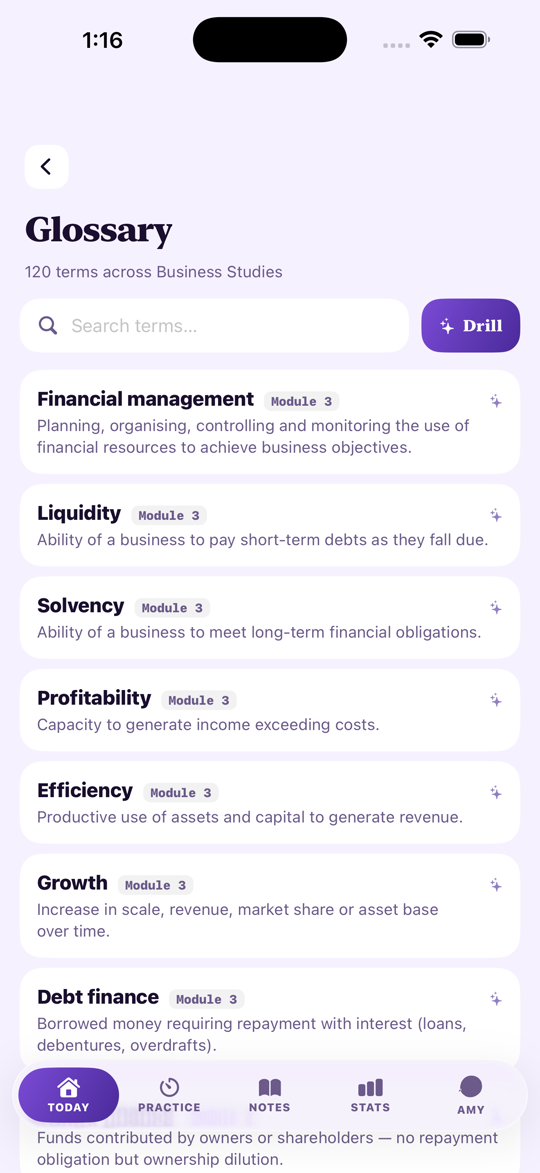 HSC Study Business Studies — Glossary