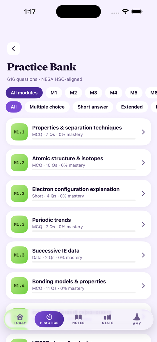HSC Study Chemistry — Practice Bank