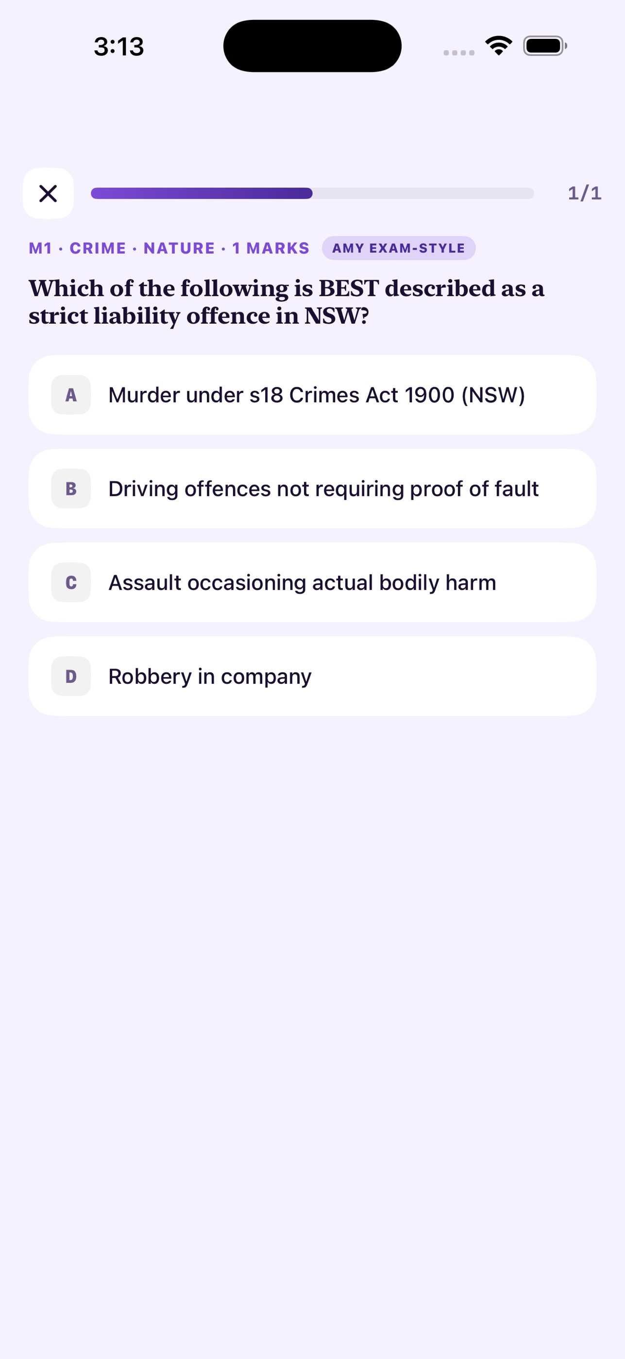 HSC Study Legal Studies — Quiz Question