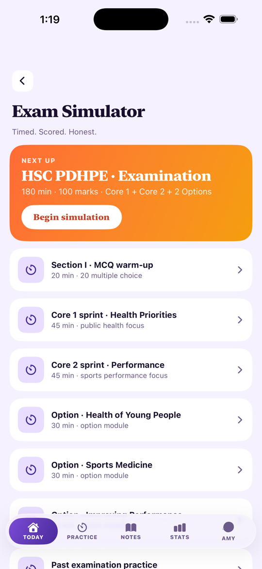 HSC Study PDHPE — Mock Exam