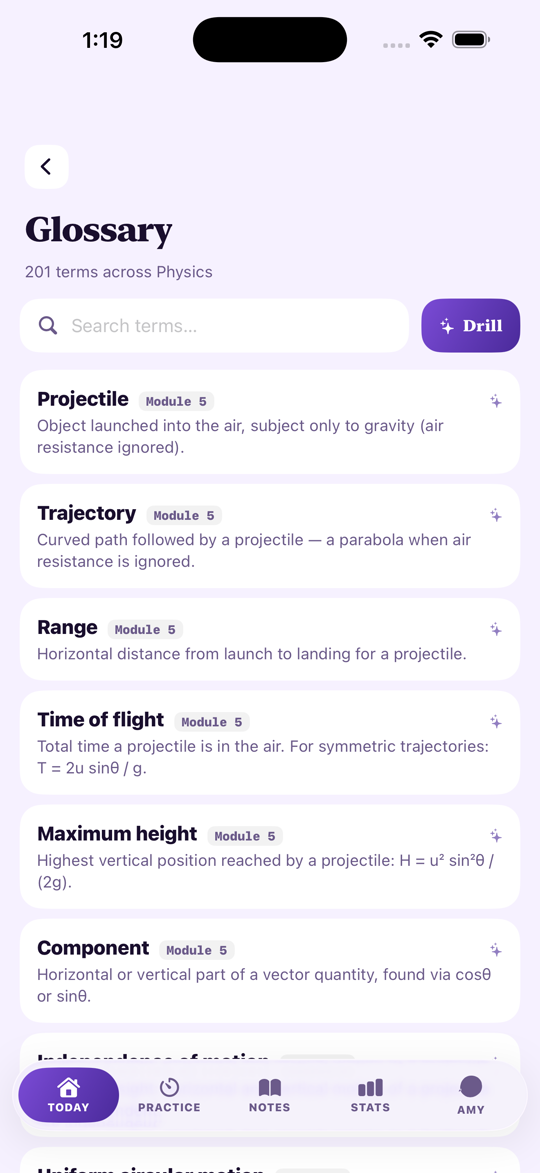 HSC Study Physics — Glossary