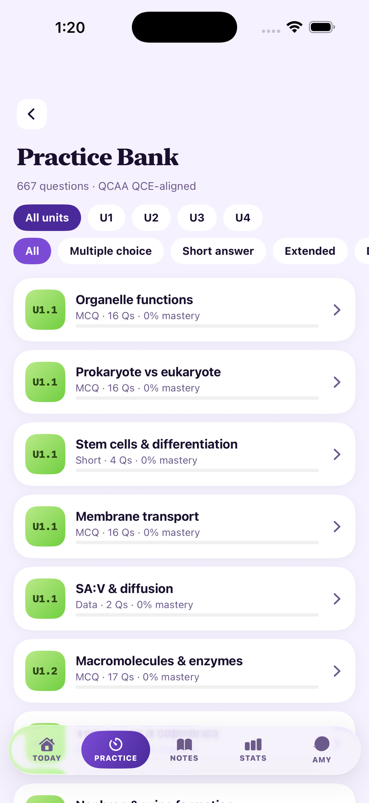 QCAA Study Biology — Practice Bank