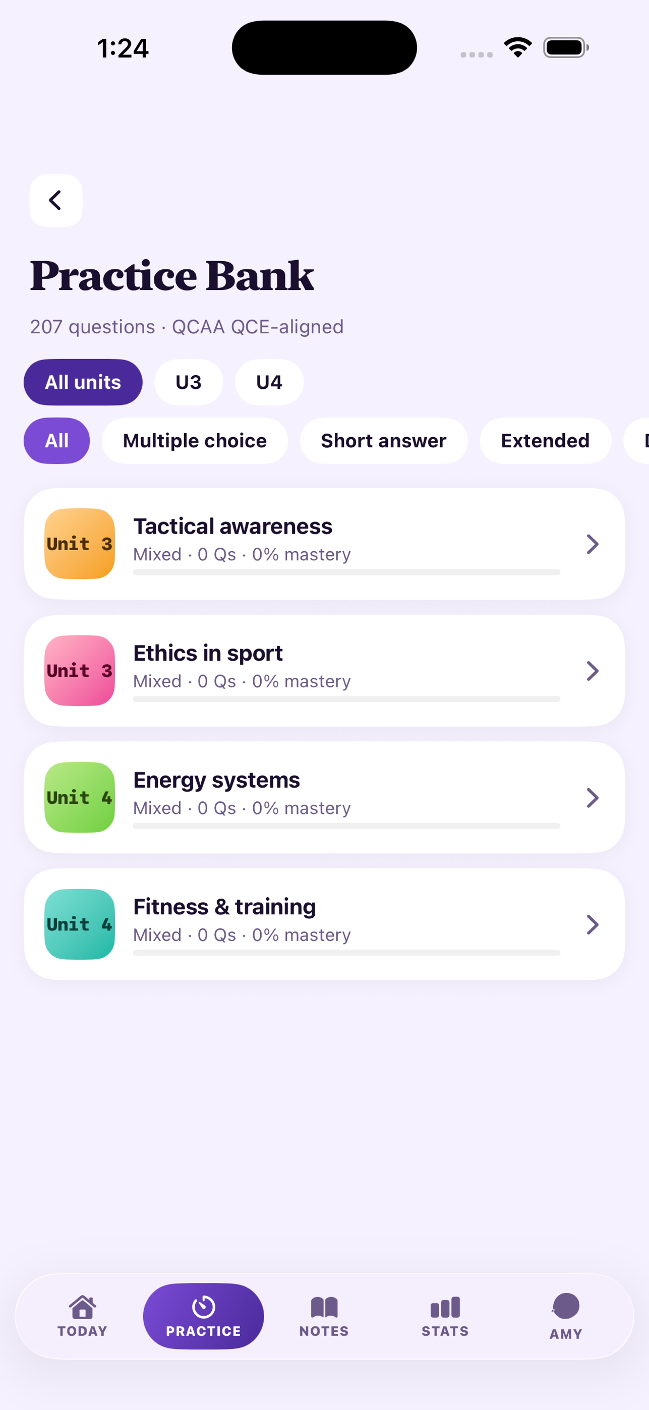 QCAA Study Physical Education — Practice Bank