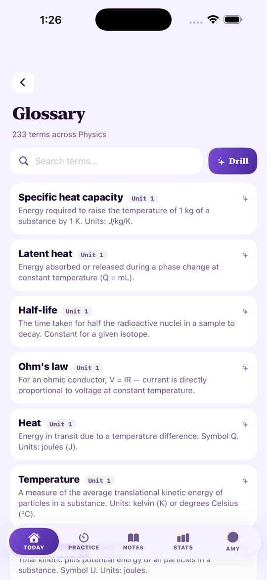 QCAA Study Physics — Glossary