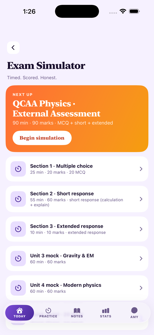 QCAA Study Physics — Mock Exam