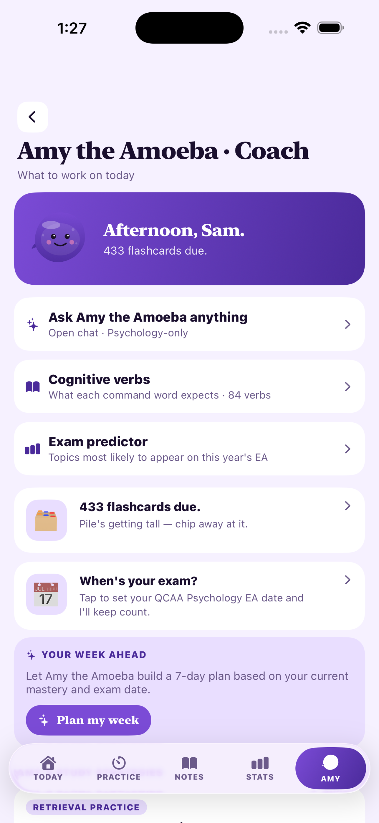QCAA Study Psychology — Amy the Amoeba