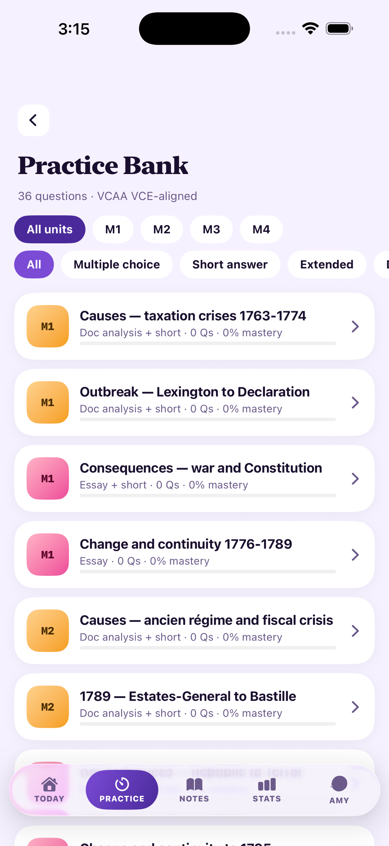 VCE Study History Revolutions — Practice