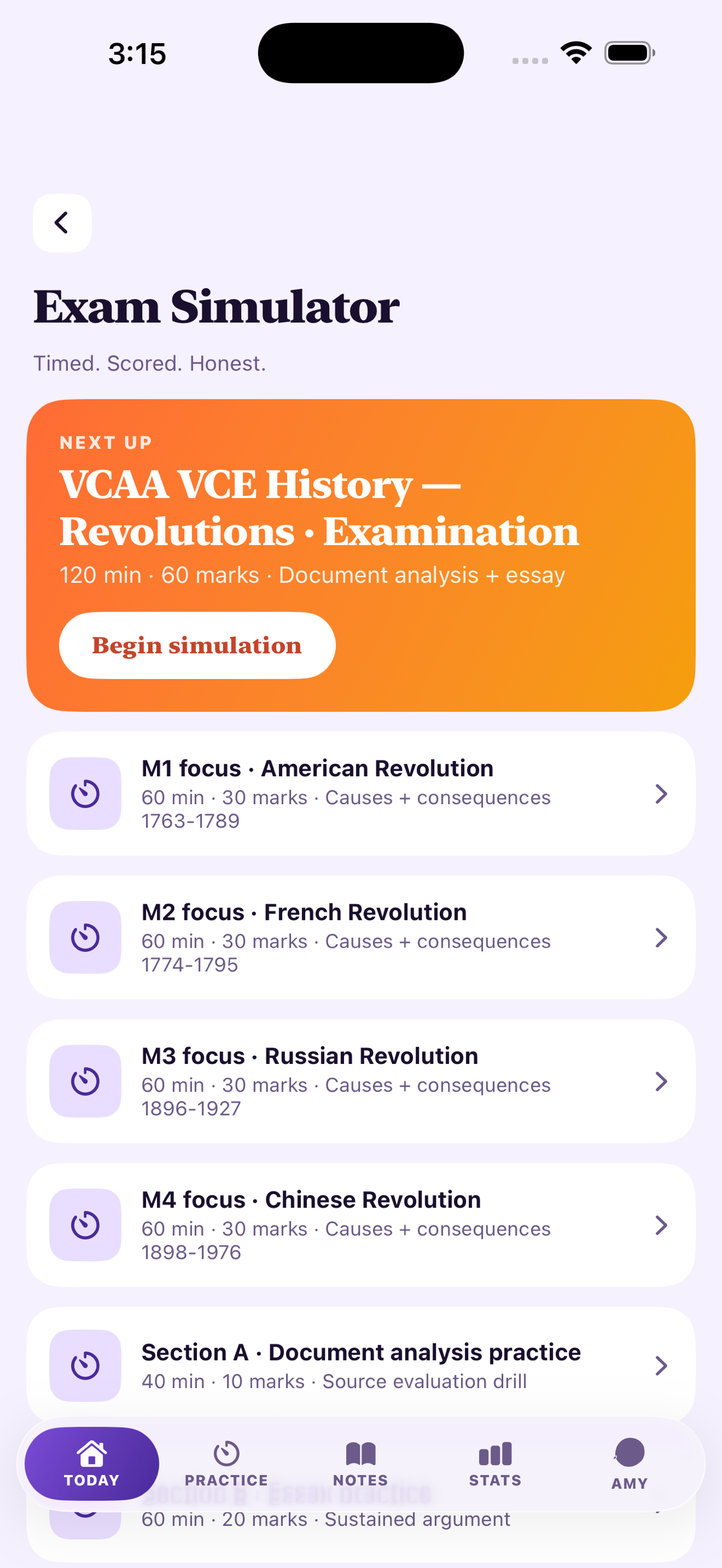 VCE Study History Revolutions — Unit Questions